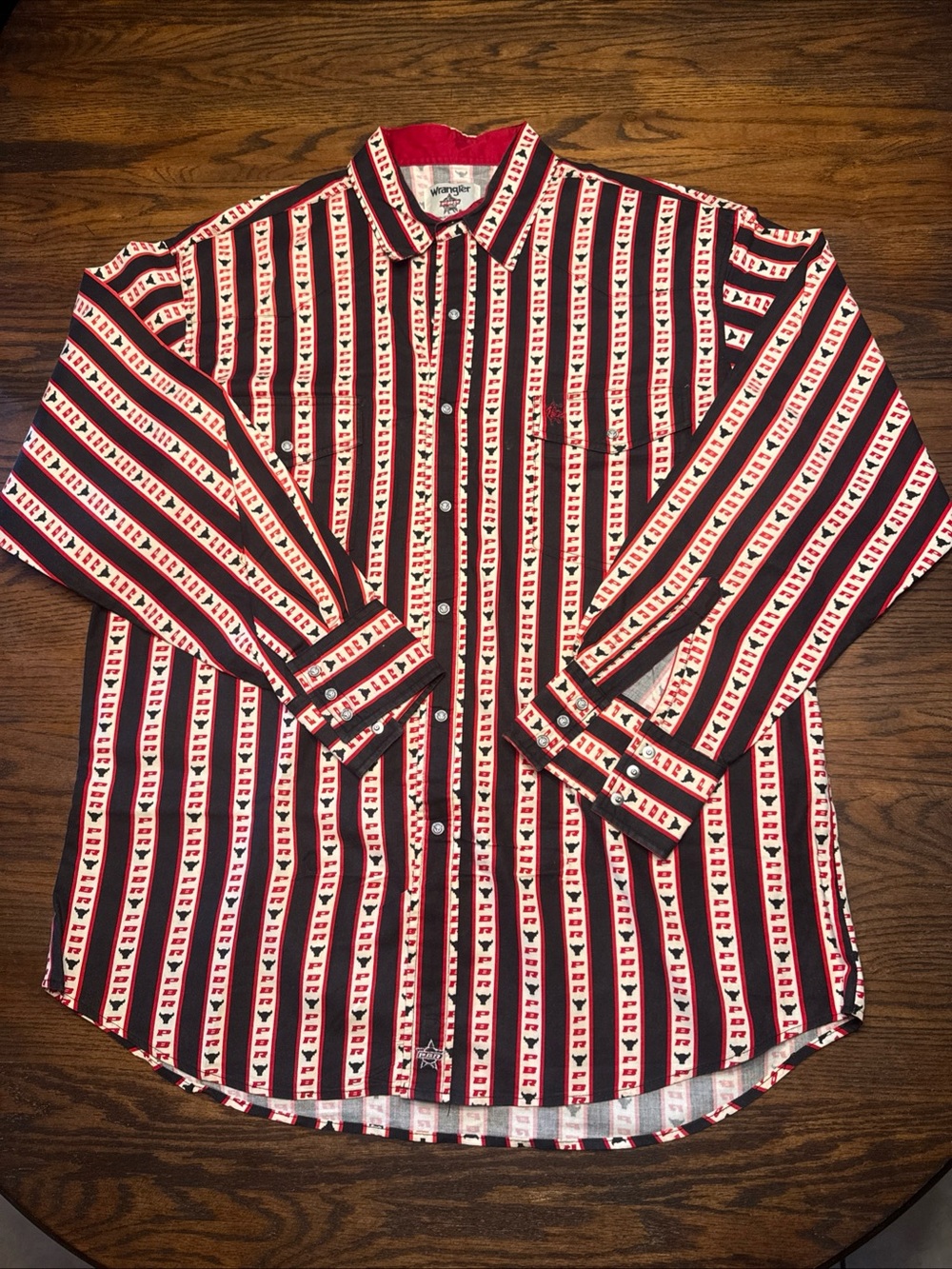 Rare Vtintage PBR Wrangler Snap Shirt Western Bull Rider Rodeo XL Logo Used